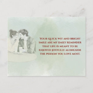 Playful & Funny Love Quote Postcard Laughing Cou