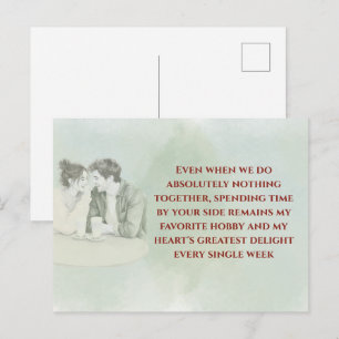 Playful & Funny Love Quote Postcard Laughing Cou