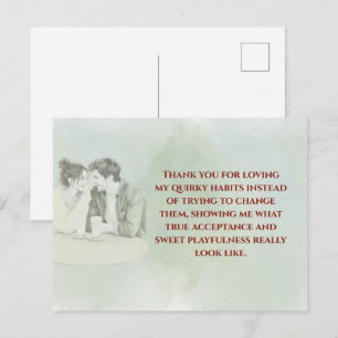 Playful & Funny Love Quote Postcard Laughing Cou