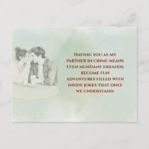 Playful & Funny Love Quote Postcard Laughing Cou