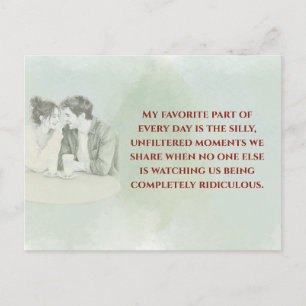 Playful & Funny Love Quote Postcard Laughing Cou