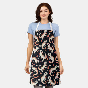 Playful Gecko Pattern Apron