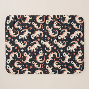Playful Gecko Pattern Sherpa Blanket
