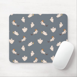 Playful Ghosts Halloween Pattern Mouse Pad