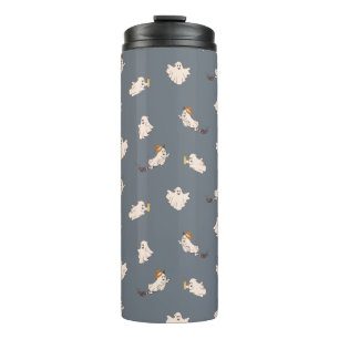 Playful Ghosts Halloween Pattern Thermal Tumbler