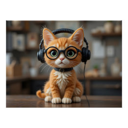 Playful Ginger Cat Poster