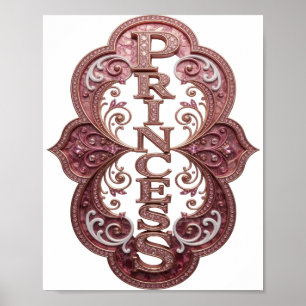 Playful Gold PRINCESS Statement Design Poster