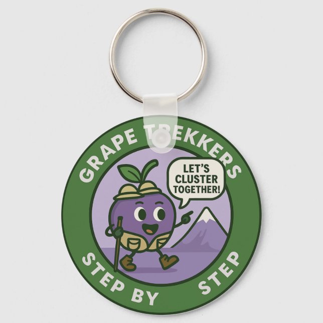 Playful Grape Hiker Trail Friendship Keychain (Front)