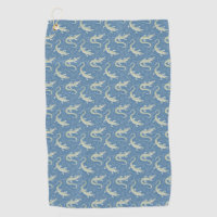 Playful Green Alligator Paisley on Blue