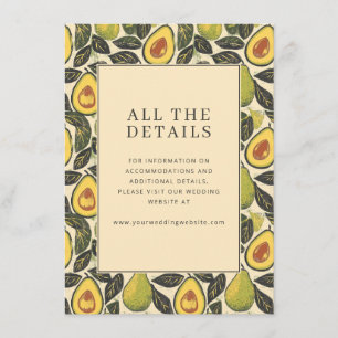 Playful Green Avocado Illustration Enclosure Card