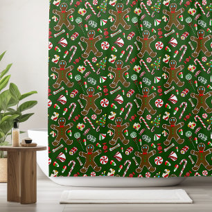 Playful Green Festive Gingerbread Candy Pattern