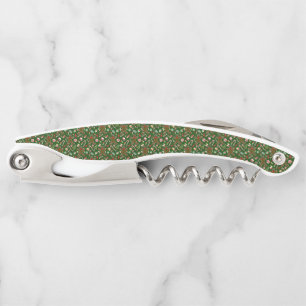 Playful Green Festive Gingerbread Candy Pattern Corkscrew