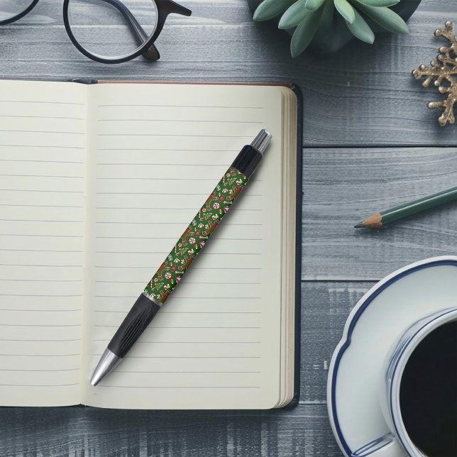 Playful Green Festive Gingerbread Candy Pattern Pen (Creator Uploaded)