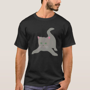 Playful Grey Kitten With Green Eyes Cat T-Shirt