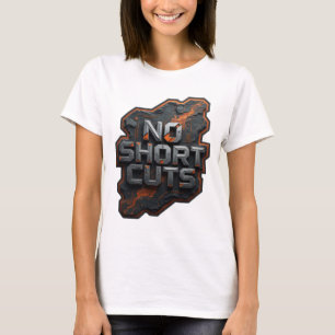 Playful Grey NO SHORT CUTS Slogan Tee