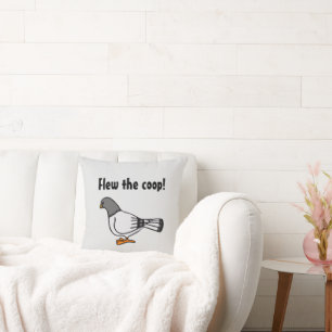 Playful Grey Pigeon Cartoon New Address Postcard  Throw Pillow
