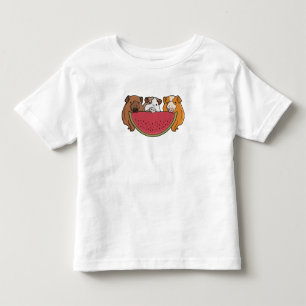 Playful Guinea Pigs and Watermelon Illustration Toddler T-shirt