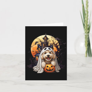 Playful Halloween Doodle Dog Ghost Design Fun For Card