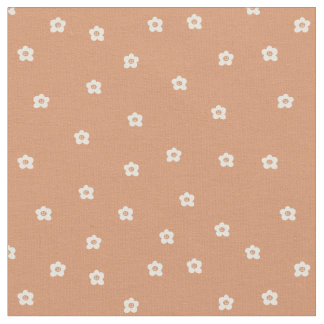 Playful Halloween flower pattern with retro smilin Fabric