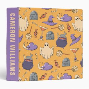 Playful Halloween Ghosts and Witches Pattern Binder