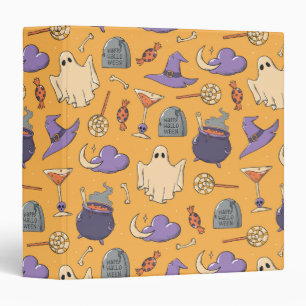 Playful Halloween Ghosts and Witches Pattern Binder