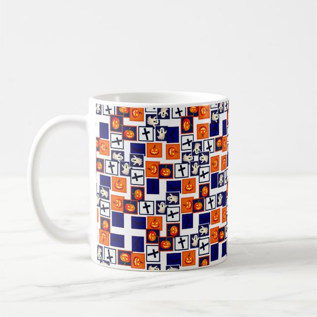 playful Halloween-themed pattern Coffee Mug (Left)