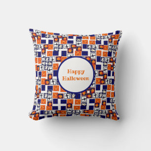 playful Halloween-themed pattern  Throw Pillow