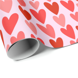 Playful Hand-Drawn Heart Pattern Wrapping Paper