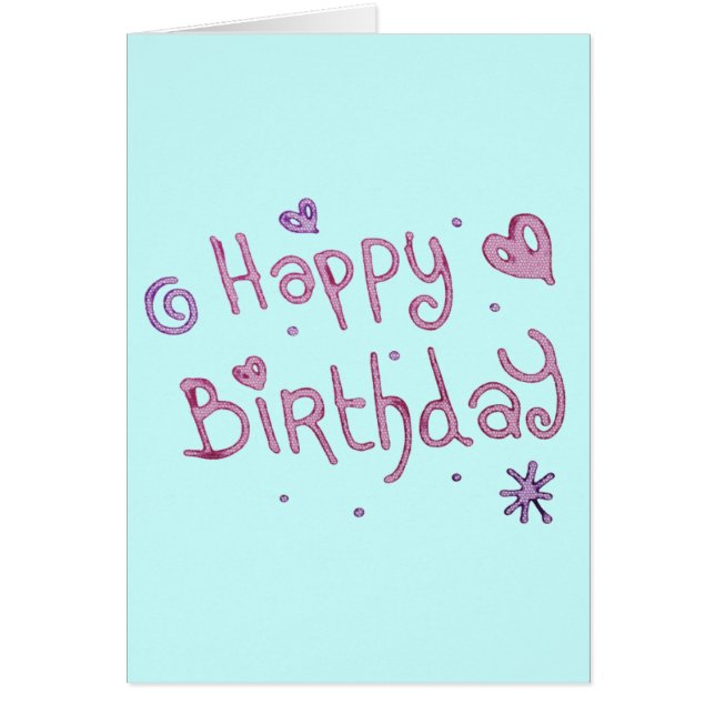 Playful Happy Birthday Text (Front)