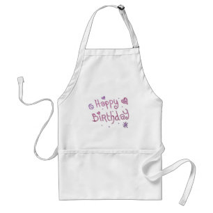 Playful Happy Birthday Text Standard Apron