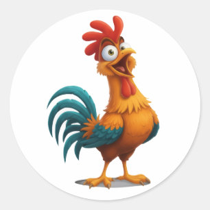 Playful Happy Rooster Sticker