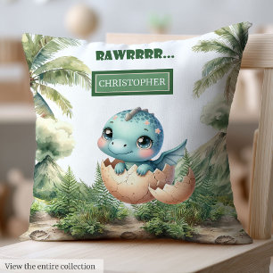 Playful Hatching Soon Baby Dinosaur Baby Pillow  
