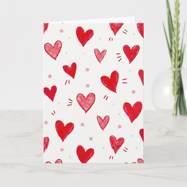 Playful Hearts Birthday Card (Front)