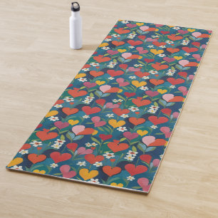 Playful Hearts Floral Yoga Mat