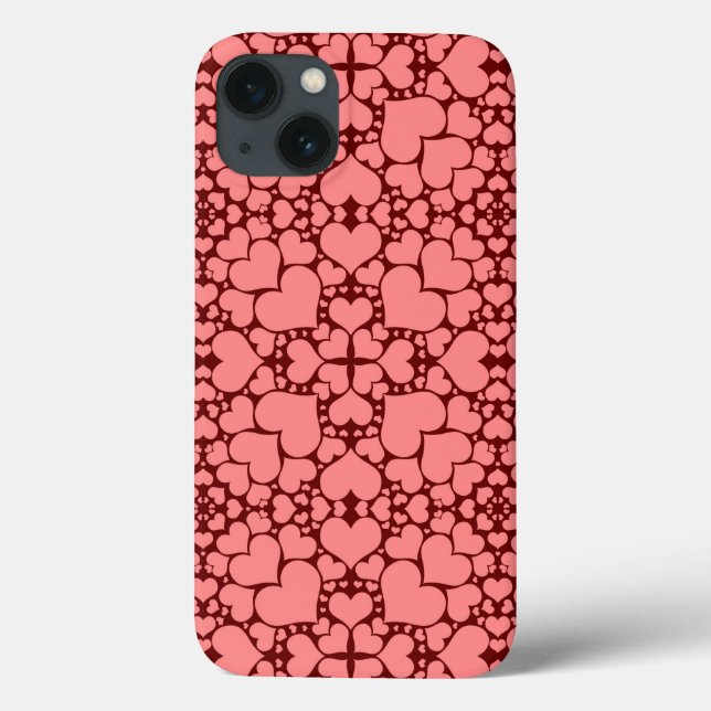 "Playful Hearts - Pink & Red" iPad Air Case (Back)