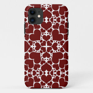 "Playful Hearts - White & Red" iPhone 5/5S Case