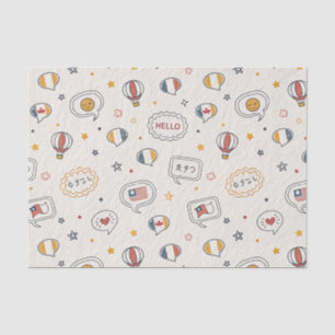 Playful Hello Speech Bubbles Seamless Pattern Tissue Paper