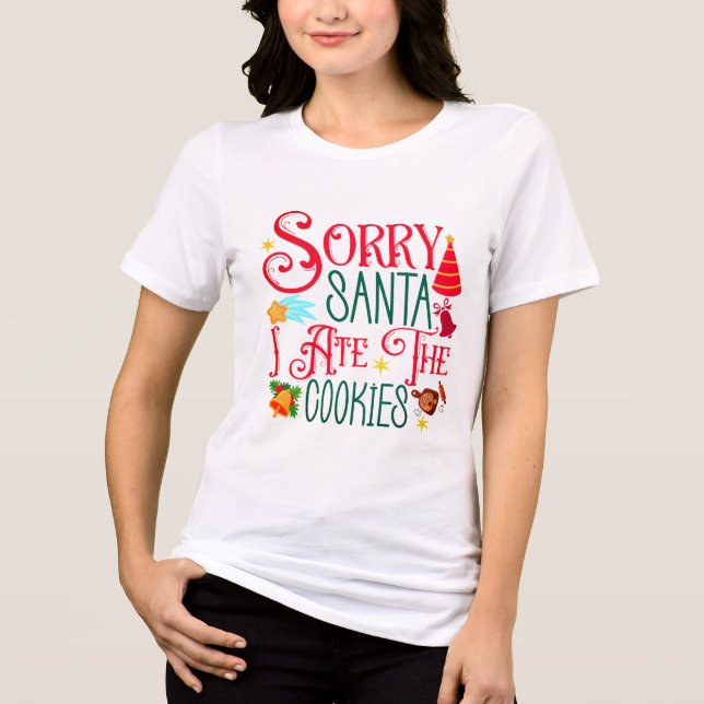 Playful holiday shirt with cookie saying (Front)