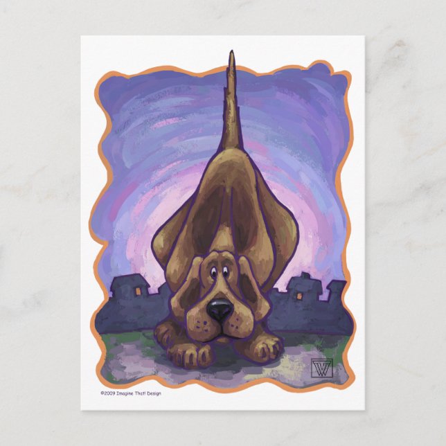 Playful Hound Dog Gifts & Accessories Postcard (Front)