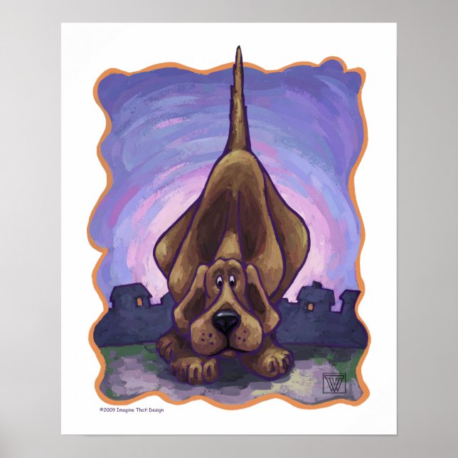 Playful Hound Dog Gifts & Accessories Poster (Front)
