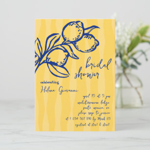 Playful Italian Handwritten Lemon Bridal Shower Invitation
