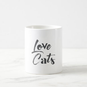 Playful, joyful, modern, cute design of Love Cats Coffee Mug