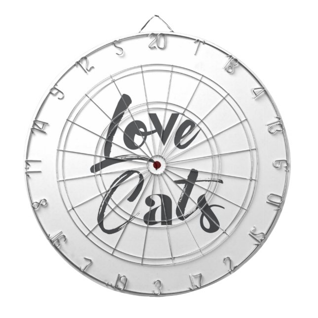 Playful, joyful, modern, cute design of Love Cats Dartboard (Front)