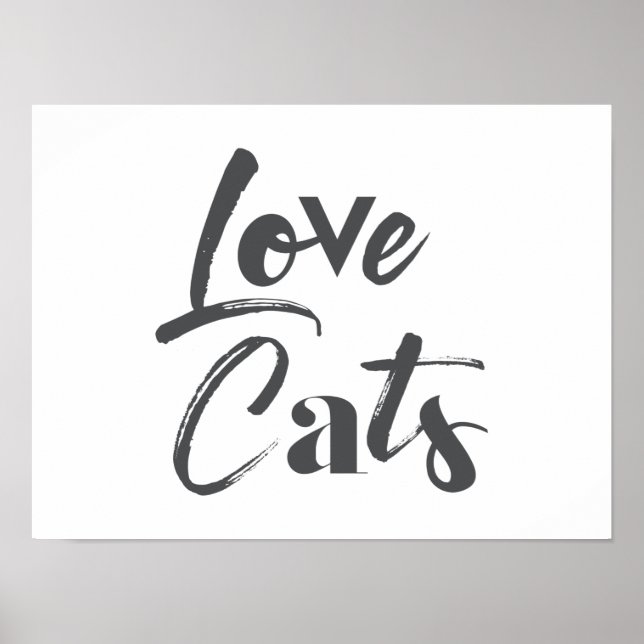 Playful, joyful, modern, cute design of Love Cats Poster (Front)