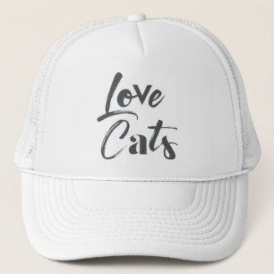 Playful, joyful, modern, cute design of Love Cats Trucker Hat