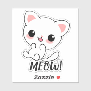 Playful Kawaii White Kitten Custom