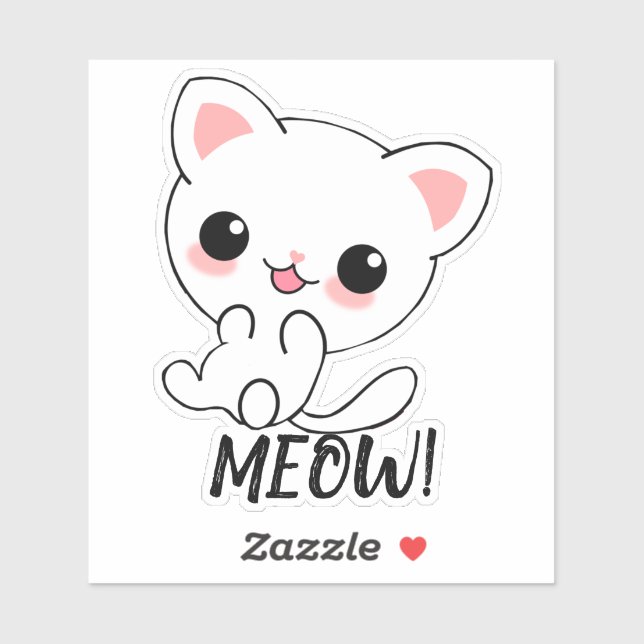 Playful Kawaii White Kitten Custom (Sheet)