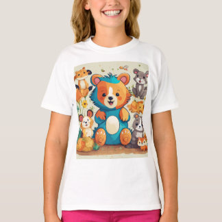 Playful Kids Animal T-Shirt Design