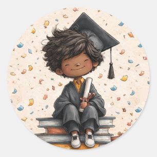 Playful Kindergarten Graduate Classic Round Sticker