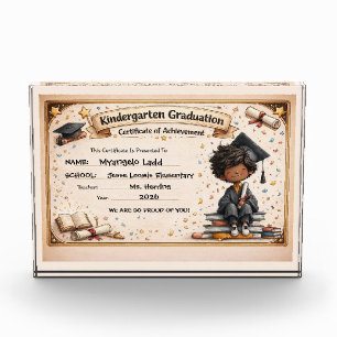 Playful Kindergarten Graduation Certificate  Photo Block